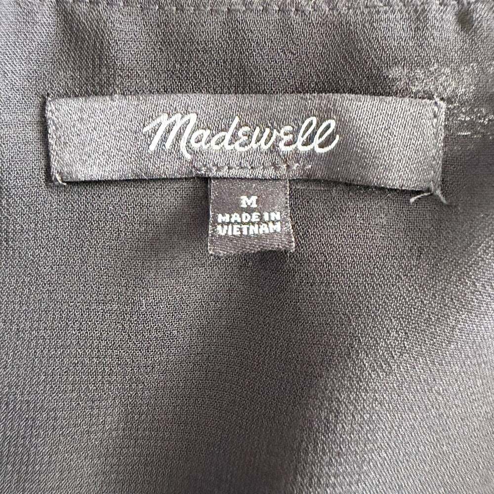 Madewell Black Jacquard-Weave Ruffle-Hem Wrap Top - Picture 3 of 4